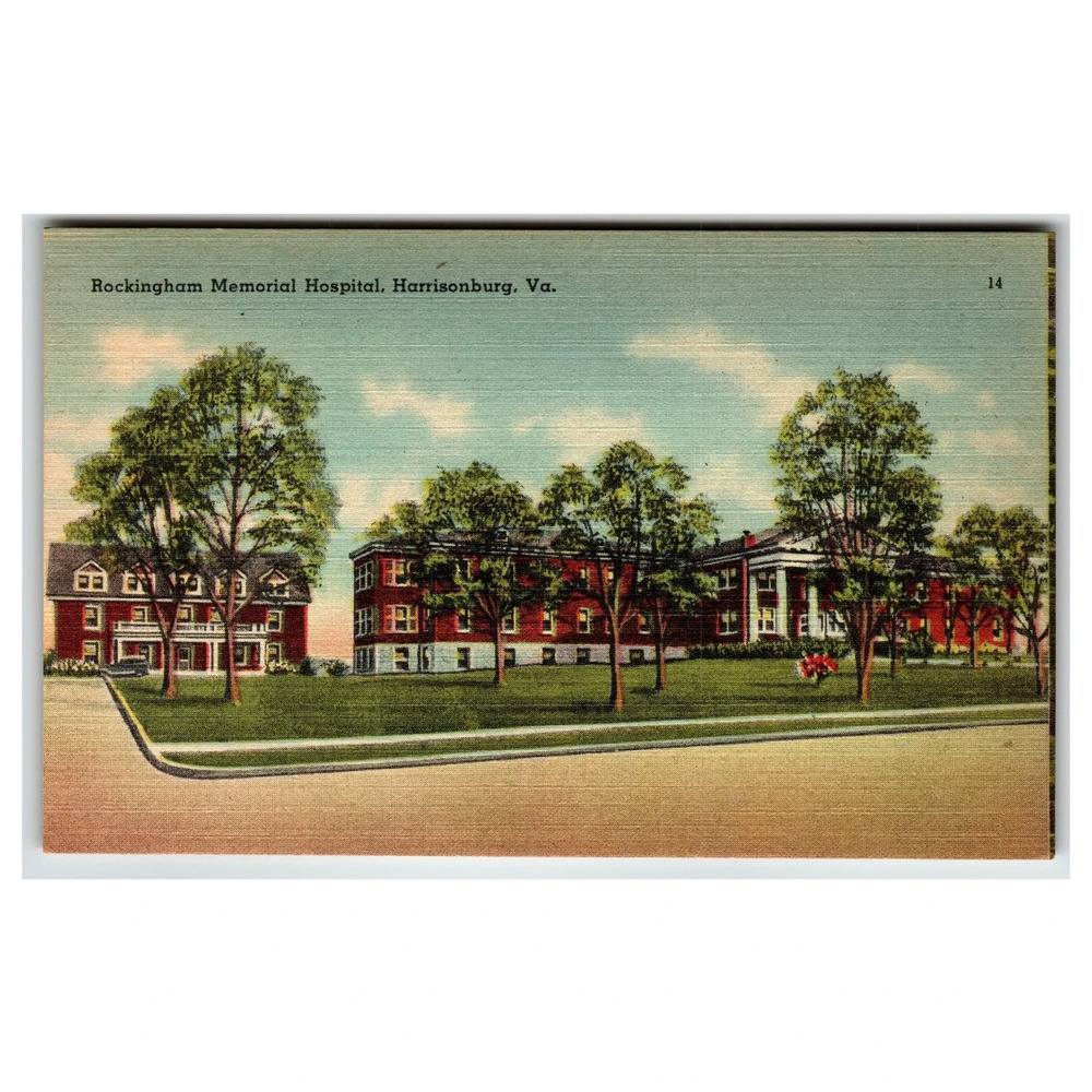 Vintage Rockingham Memorial Hospital Harrisonburg VA Linen Postcard
